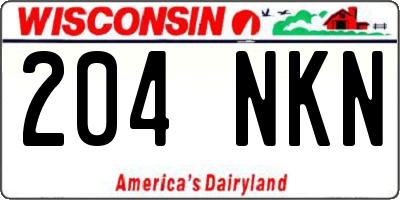 WI license plate 204NKN