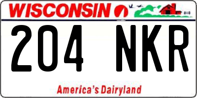 WI license plate 204NKR