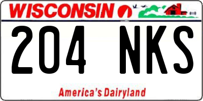WI license plate 204NKS