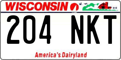 WI license plate 204NKT