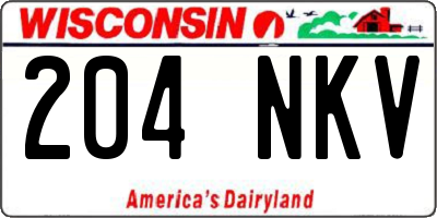 WI license plate 204NKV