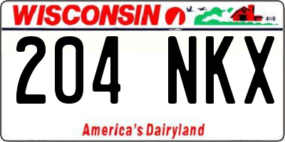 WI license plate 204NKX