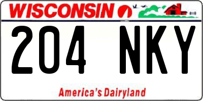 WI license plate 204NKY