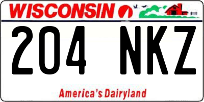WI license plate 204NKZ