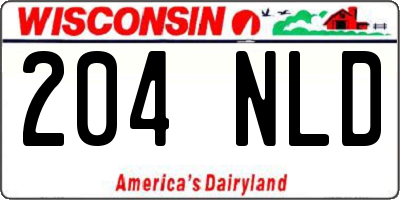 WI license plate 204NLD