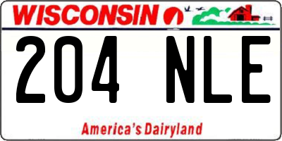 WI license plate 204NLE
