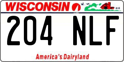 WI license plate 204NLF