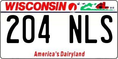 WI license plate 204NLS