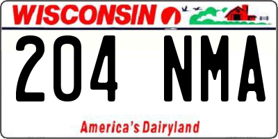 WI license plate 204NMA