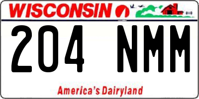 WI license plate 204NMM