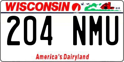 WI license plate 204NMU