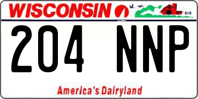 WI license plate 204NNP