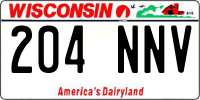 WI license plate 204NNV