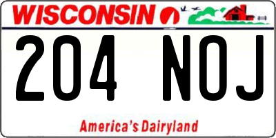 WI license plate 204NOJ