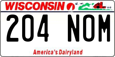WI license plate 204NOM
