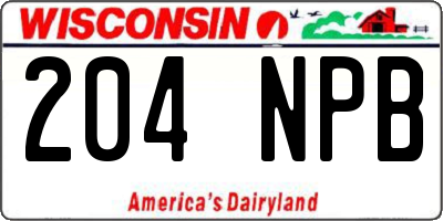 WI license plate 204NPB