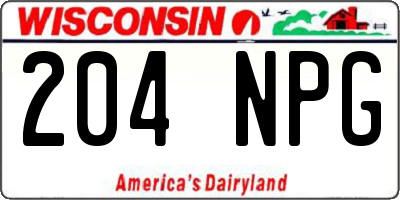 WI license plate 204NPG