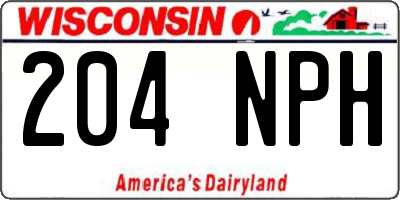 WI license plate 204NPH