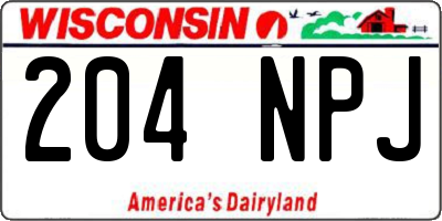 WI license plate 204NPJ