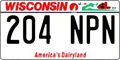 WI license plate 204NPN