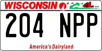 WI license plate 204NPP