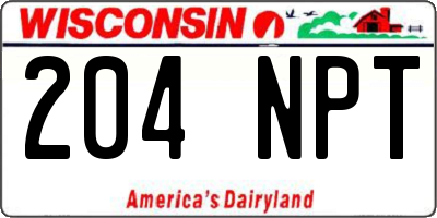 WI license plate 204NPT