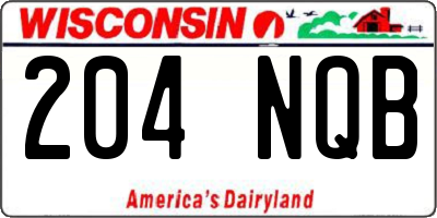 WI license plate 204NQB