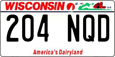 WI license plate 204NQD