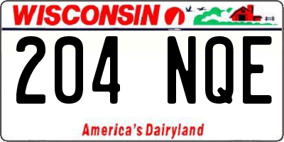 WI license plate 204NQE