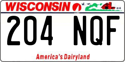 WI license plate 204NQF