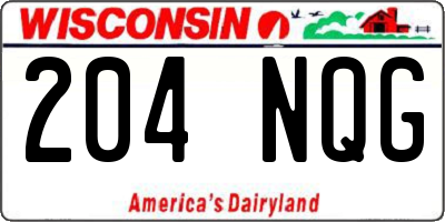 WI license plate 204NQG
