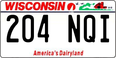 WI license plate 204NQI