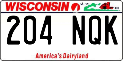 WI license plate 204NQK