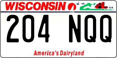 WI license plate 204NQQ