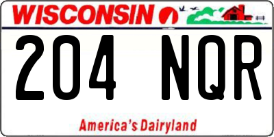 WI license plate 204NQR