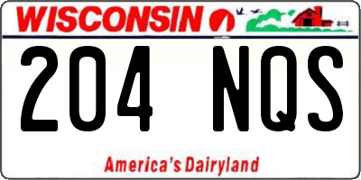 WI license plate 204NQS