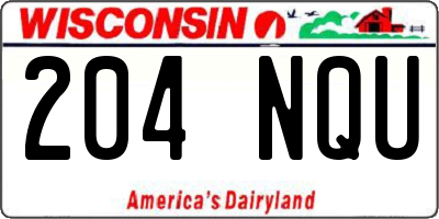 WI license plate 204NQU