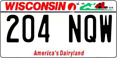 WI license plate 204NQW