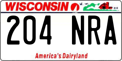 WI license plate 204NRA