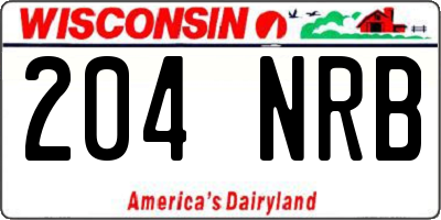 WI license plate 204NRB