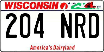 WI license plate 204NRD