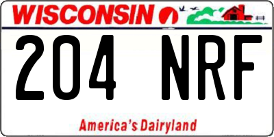 WI license plate 204NRF