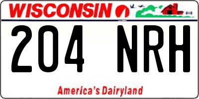 WI license plate 204NRH