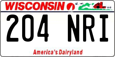 WI license plate 204NRI