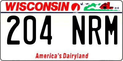 WI license plate 204NRM