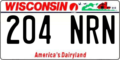 WI license plate 204NRN