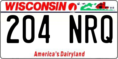 WI license plate 204NRQ
