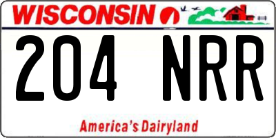 WI license plate 204NRR