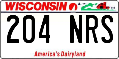 WI license plate 204NRS