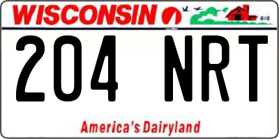 WI license plate 204NRT